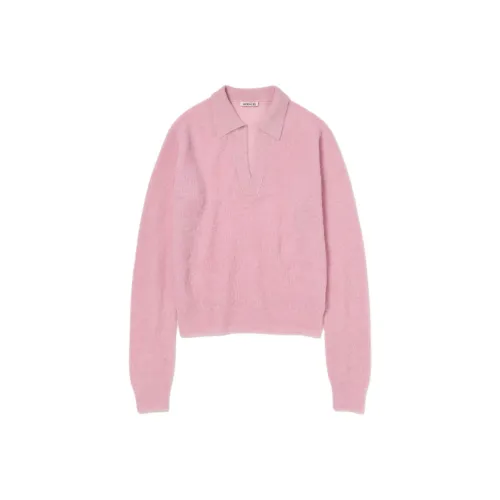 Auralee FW25 Малыш Suri Альпака Прозрачный KNIT Skipper POLO Свитер Женские