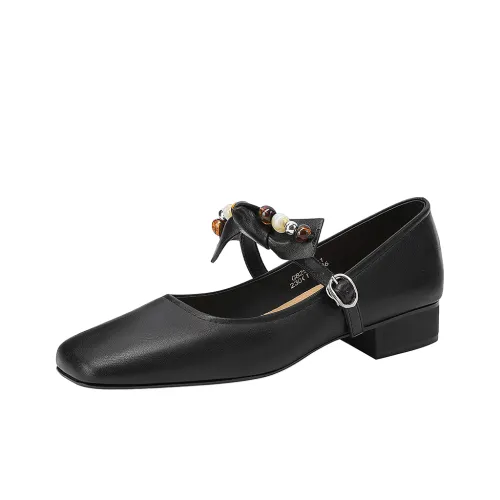 Mulinsen Свет Mouth Один Штука Туфли Мэри Джейн с Грубым Каблуком примерно 2 5 см Женские