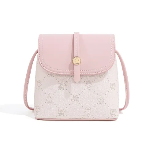 SPONGEBOB SQUAREPANTS ПУ (полиуретан) Сумка через плечо Сумка на плечо Стандартная Женская Розовая Молочно-белая Золотисто-коричневая