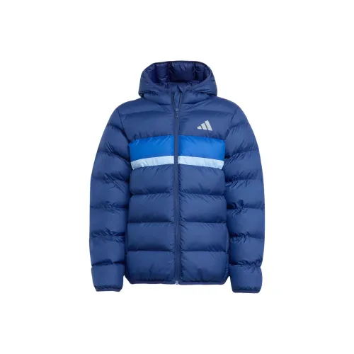 Adidas Темно-синий Королевский синий Глянцевое покрытие Синий Kids Утеплённые куртки