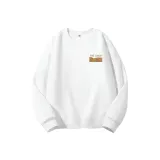 Белый свитшот с круглым вырезом (тонкий) - логотип в виде зигзага (маленький логотип)