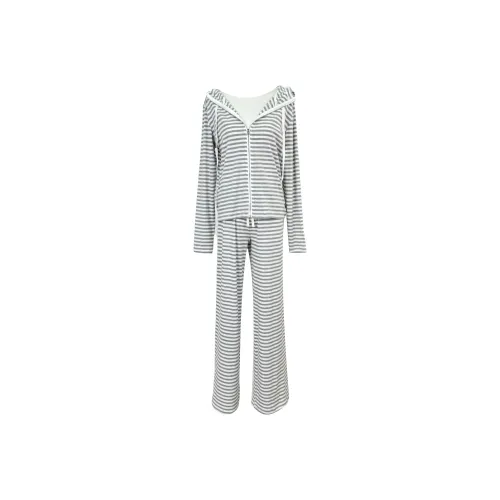 Udon House Полосы Пальто + Брюки Женские Повседневные Костюмы