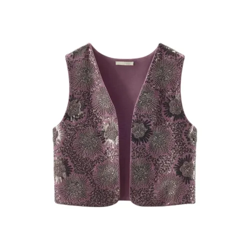 ZARA Женские Майки Темно-фиолетовые