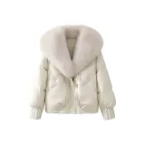 Экрю Хлопковый пуховик