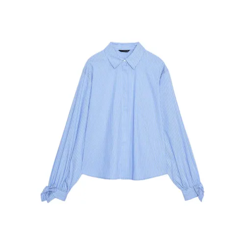 ZARA Синие Белые Женские Рубашки