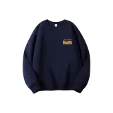 Темно-синий свитшот с круглым вырезом (тонкий) - логотип в виде зубчатой линии (маленький логотип)