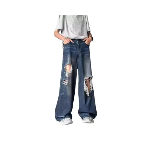 CARQ Темно-синий Унисекс Джинсы