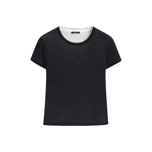 Massimo Dutti Blue Women's T-Shirts Масимо Дутти Синий Женские Футболки