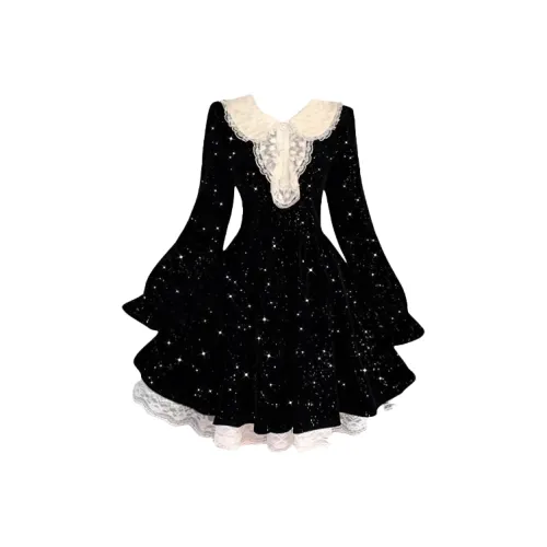 SECFLY OFFICIAL Длинное платье с длинными рукавами женское