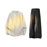 Абрикосовая рубашка + черные джинсы