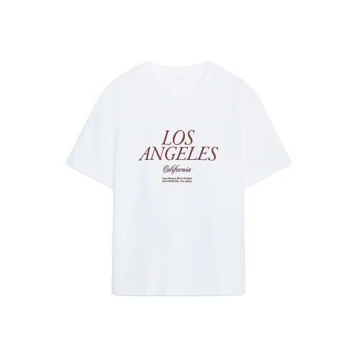 ZARA Белый Темно-красный Женские T-рубашки