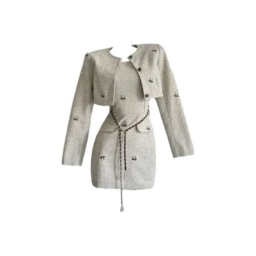 COVT Пальто+Платье Женские Комплекты с Юбкой