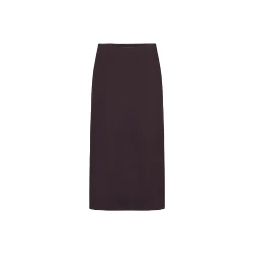 ZARA Женская Повседневная Длинная Юбка Темно-Коричневого Цвета