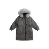 Серый хлопковый пуховик