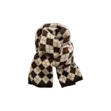 Шарф с маленьким ромбовидным узором, кофе