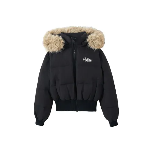 Deer Snake Черный Женские Пуховики