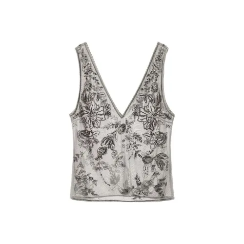 ZARA Светло-серые Женские Майки