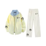 Комплект одежды (Светло-желтая куртка + Бежевый деним)