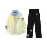 Комплект одежды (Светло-желтая куртка + Черный деним)
