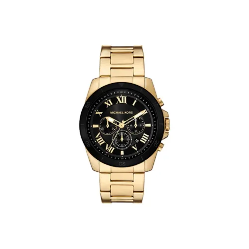 MICHAEL KORS Alekx Коллекция Наручные часы Кварцевый механизм Ремешок из нержавеющей стали 44 мм Черный циферблат Мужские часы