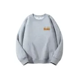 Светло-серый свитшот с круглым вырезом (тонкий) - логотип в виде зигзага (маленький логотип)