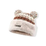 ⭐ Светлый Туманный Бежевый, Медведь Термическая Плюшевая Пряжа Шапка с Ушками