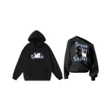 Мужской черный с капюшоном / Женский черный асимметричный на плече