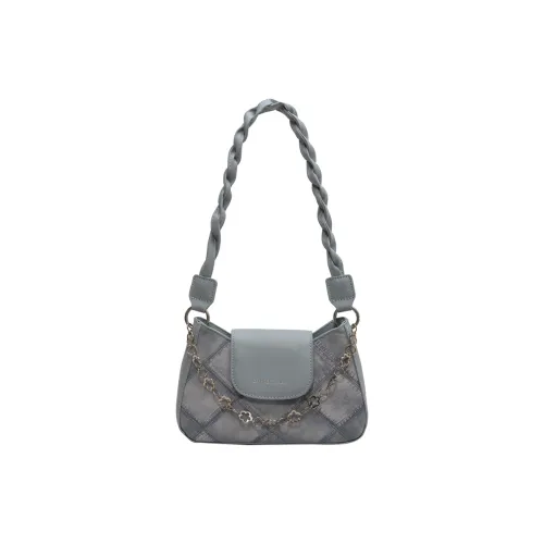 CREAM BEAR ПУ (полиуретан) Подмышечная Сумка на плечо Женская Синяя Черная