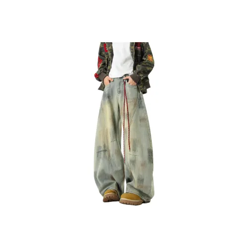 RVANGUARD Dirty Окрашенные Синие [Включает Шнурок] Унисекс Джинсы