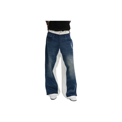 PANDA ADEVIL Синий с Белым Lettering Унисекс Джинсы