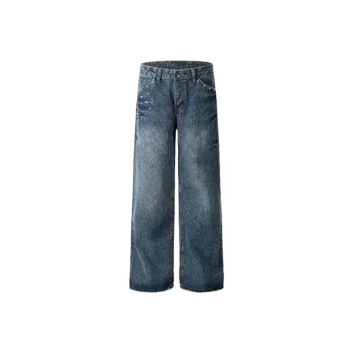 PAINT STAIN Синий Унисекс Джинсы