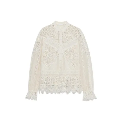 ZARA ZW Series Морозный Белый Женские Рубашки