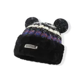 ⭐Twilight Black, Bear Thermal Plush Yarn Ear Hat