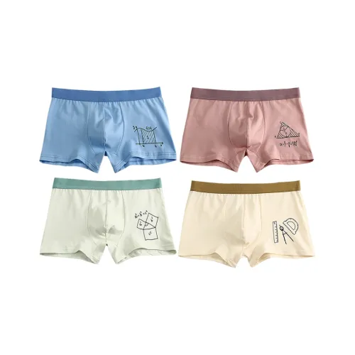 ЮЙЧЖАОЛИНЬ Небесно-голубой + Светло-красный + Светло-зеленый + Абрикос Kids Трусы