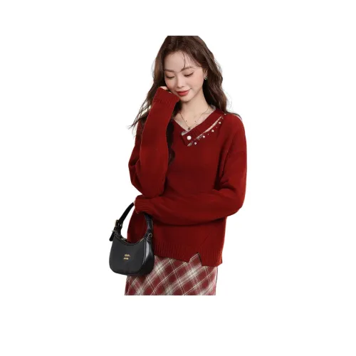 Another alley Кирпично-красный Женский Трикотаж