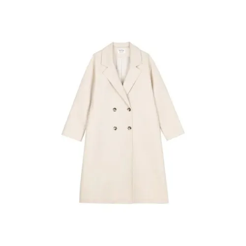 ONE PASS STUDIO Абрикос Утепленное Женское Пальто