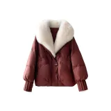 Красный Белый Ожерелье-чокер Пуховая Куртка