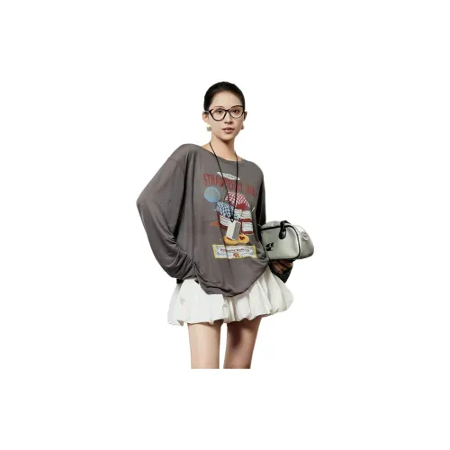 Weekly Темно-серая T-рубашка Женская T-рубашка