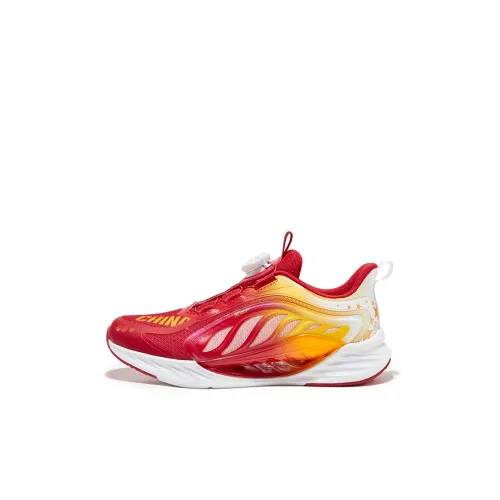 XTEP X Flow 8,0 Устойчивый к истиранию Дышащий Противоскользящий Низкий Топ Беговые кроссовки Красный отличник Медовый оранжевый Детский