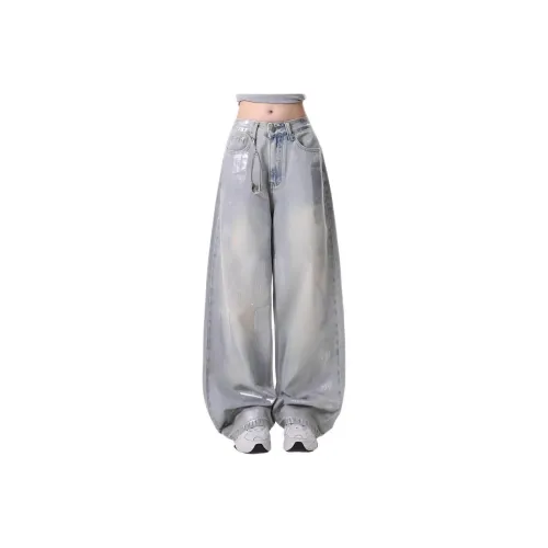 Wooden Rabbit Светло-синие Женские Джинсы