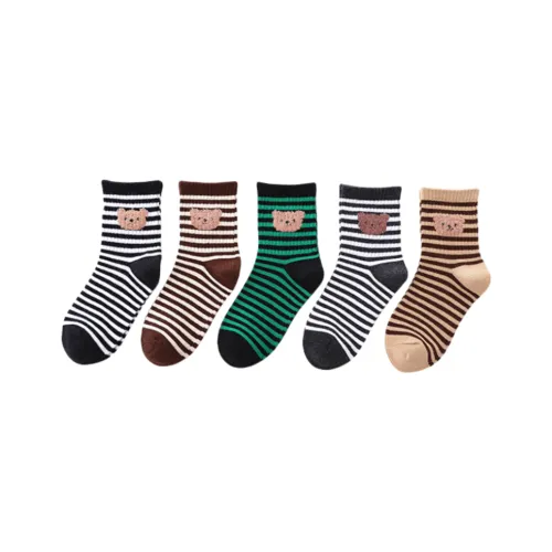 ЮЙЧЖАОЛИНЬ JC049 Перо Марля Медвежонок Полосы Kids Носки