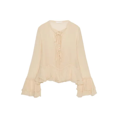 ZARA ZW Series Ванильные Женские Рубашки