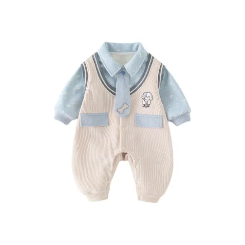 XiaoJinBu Светло-синие комбинезоны ползунки для малышей