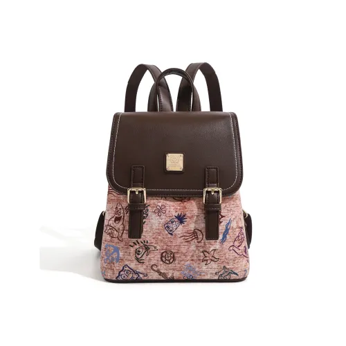 SPONGEBOB SQUAREPANTS ПУ (полиуретан) Рюкзак Обычный Женский Кофейный