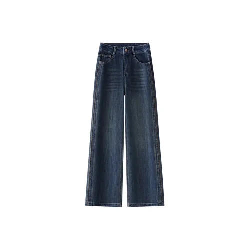 Джинсы прямого кроя Женские AUTUMN Весна 2025 Брюки длиной до пола Свободный крой Винтаж Best Selling Широкие брюки