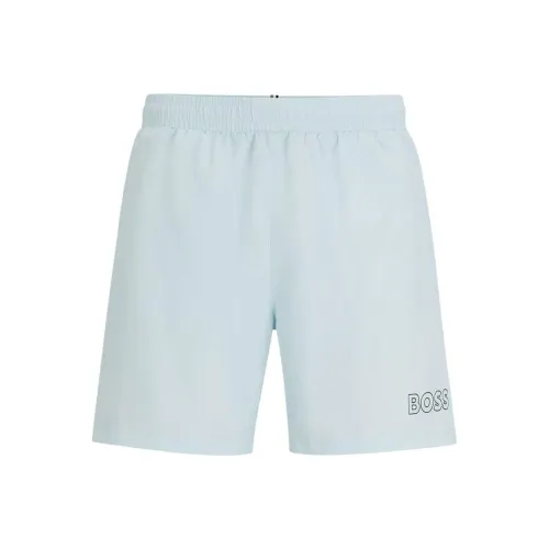 Hugo Boss Быстросохнущие шорты для плавания с логотипом Details повседневные шорты мужские светло-синие