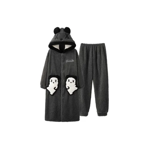 Qin Jing Gray Blue Men's Pajama Sets Qin Jing Серый Синий Мужской Пижамный Комплект