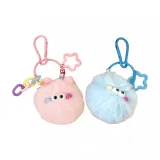 Большое украшение с глазом и помпоном - синий + розовый