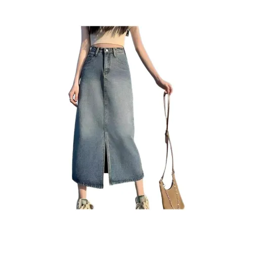Wooden Rabbit Деним Длинный Юбка Женские