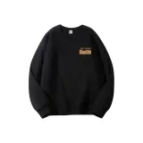 Черный свитшот с круглым вырезом (на флисовой подкладке) с логотипом в виде зигзага (маленький логотип)